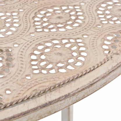 vidaXL 3 Piece Bistro Set Steel White