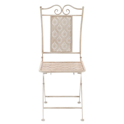 vidaXL 3 Piece Bistro Set Steel White