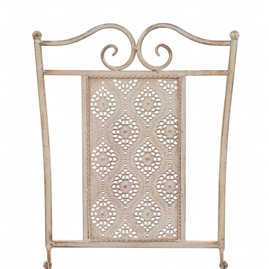 vidaXL 3 Piece Bistro Set Steel White