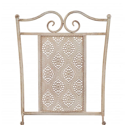 vidaXL 3 Piece Bistro Set Steel White