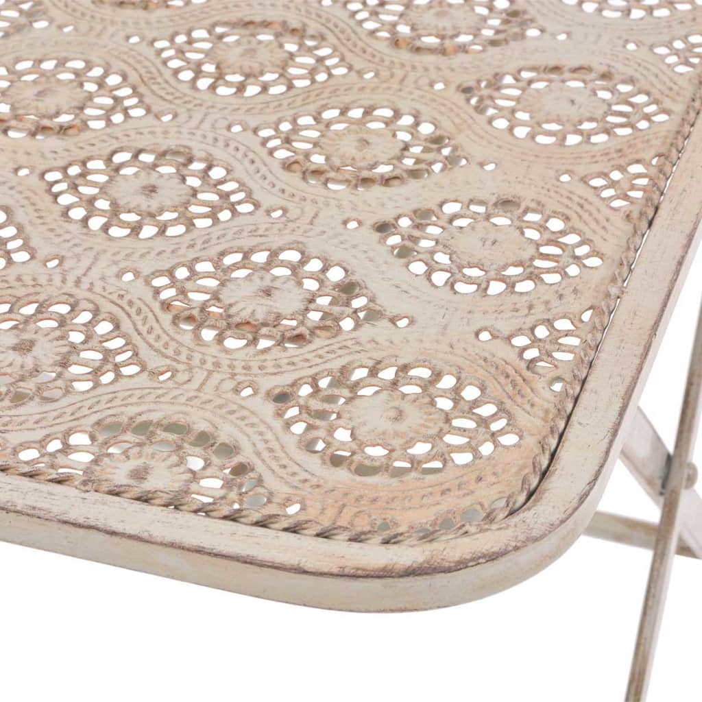 vidaXL 3 Piece Bistro Set Steel White