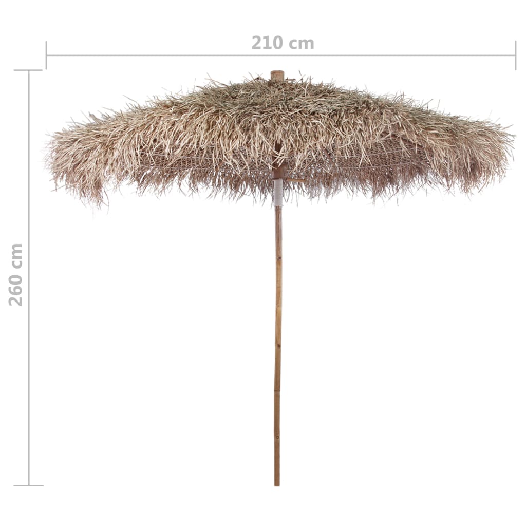 vidaXL Garden Parasol | Brown | Bamboo and Banana Leaf | Large | Foldable