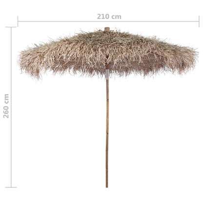 vidaXL Garden Parasol | Brown | Bamboo and Banana Leaf | Large | Foldable