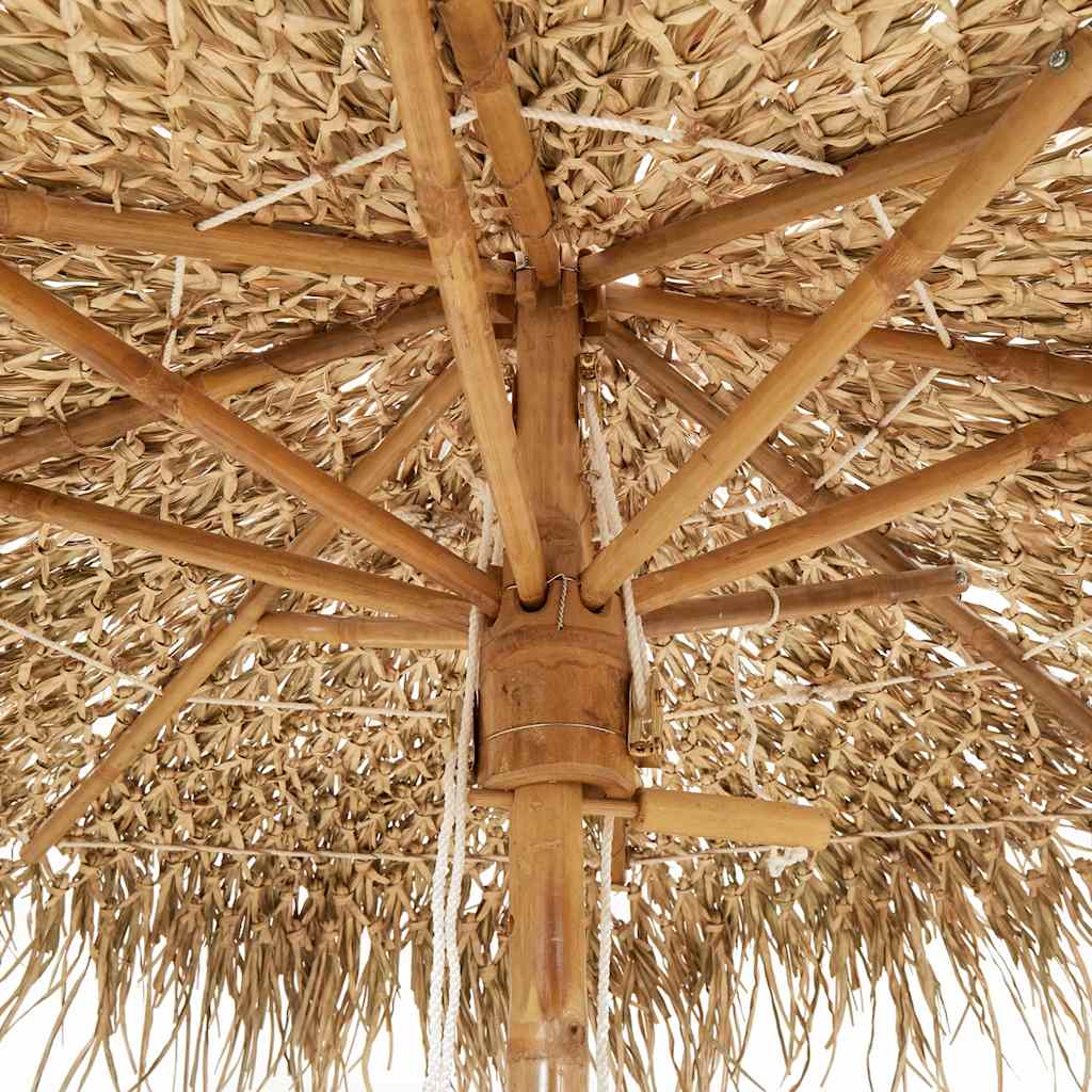vidaXL Bamboo Garden Parasol with Banana Leaf Roof 210 cm
