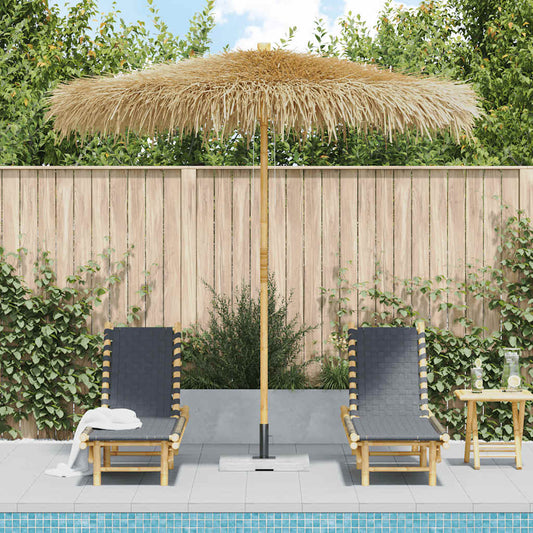 vidaXL Garden Parasol | Brown | Bamboo and Banana Leaf | Large | Foldable
