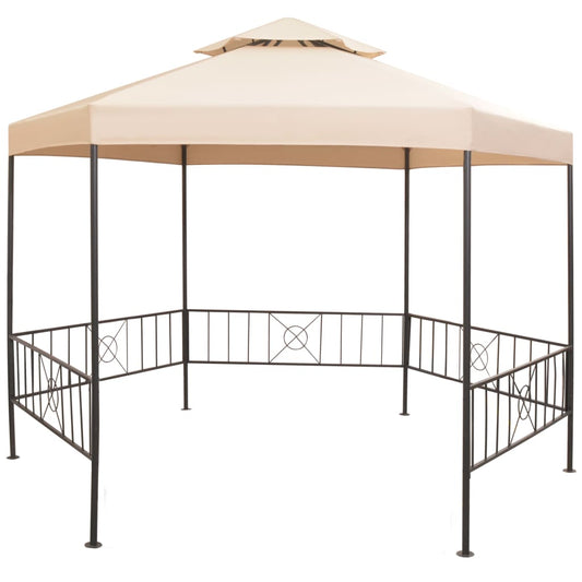 vidaXL Garden Marquee | Beige | Powder-coated steel, Polyester