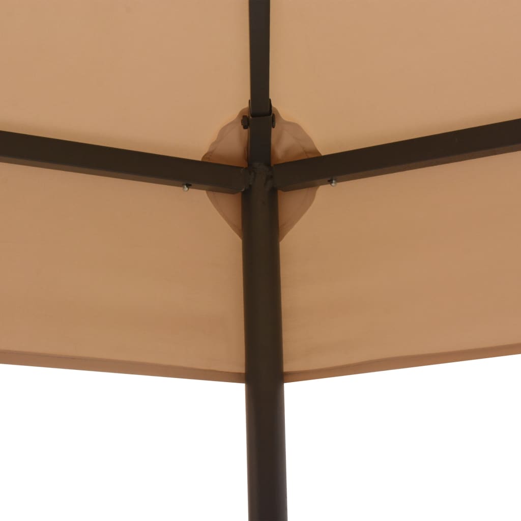 vidaXL Garden Marquee Gazebo Pavilion Tent Hexagonal Beige 323x265 cm