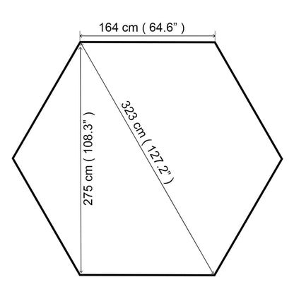 vidaXL Garden Marquee Gazebo Pavilion Tent Hexagonal Beige 323x265 cm