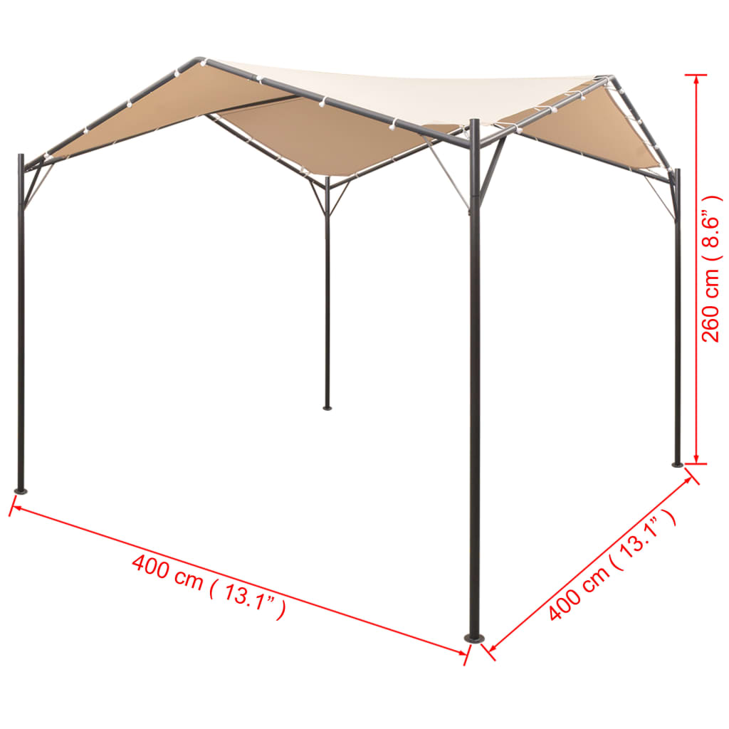 vidaXL Gazebo | Beige | Oxford fabric | 4x4m | Durable | Gazebo | Square