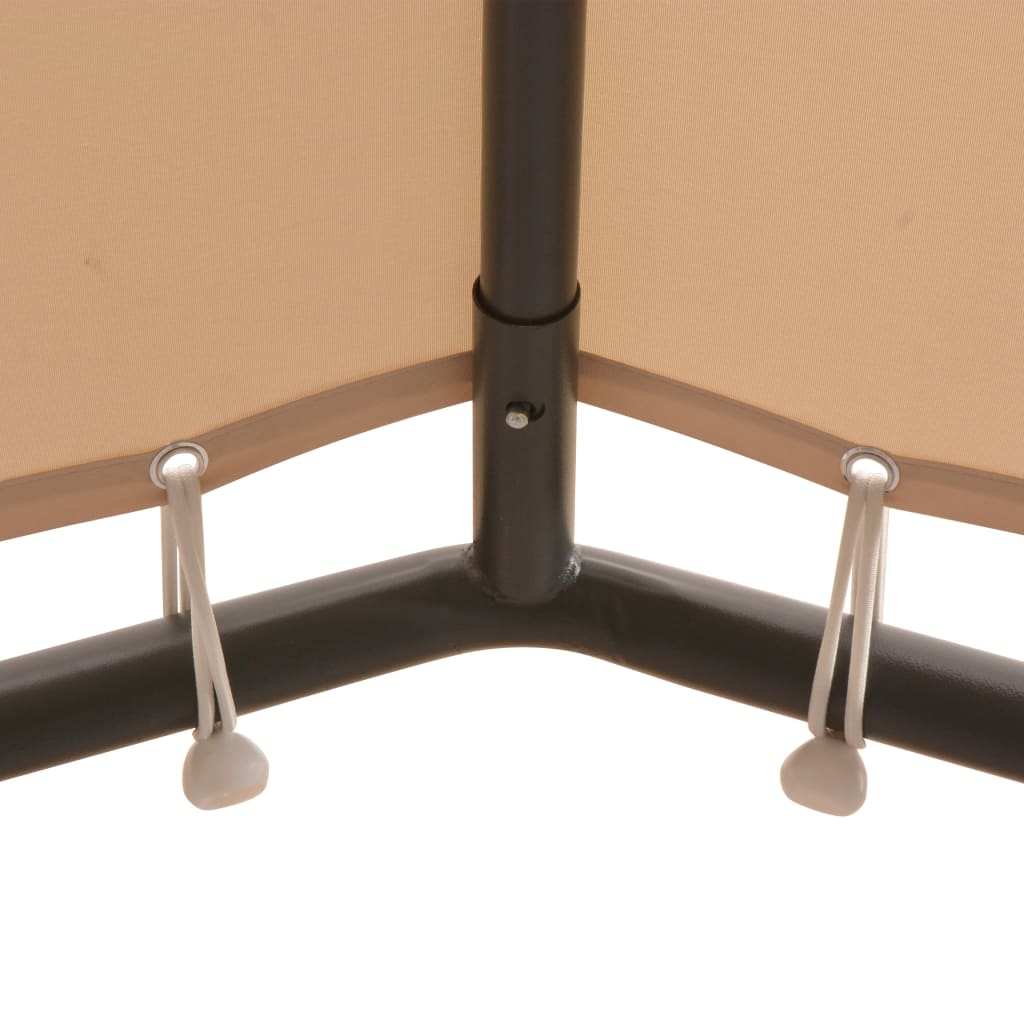 vidaXL Gazebo | Beige | Steel | 3x3m | Foldable | Gazebo | Rectangular | Modern