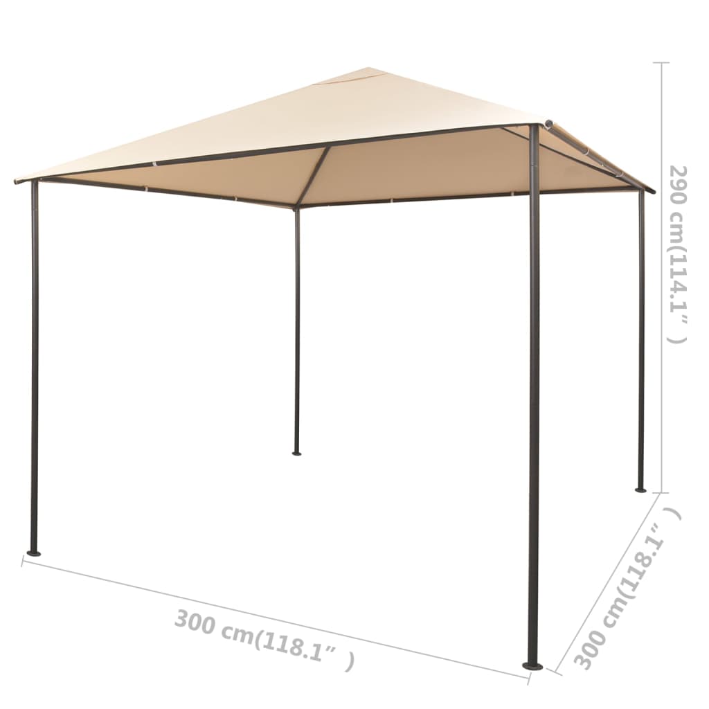 vidaXL Gazebo | Beige | Steel | 3x3 meters | UV-resistant materials | Gazebo