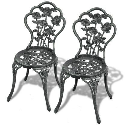 vidaXL Garden Chair |  Set of 2 | Green | Cast aluminium, cast iron | Standard
