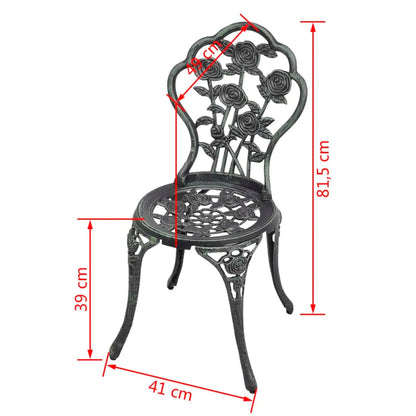 vidaXL Garden Chair |  Set of 2 | Green | Cast aluminium, cast iron | Standard