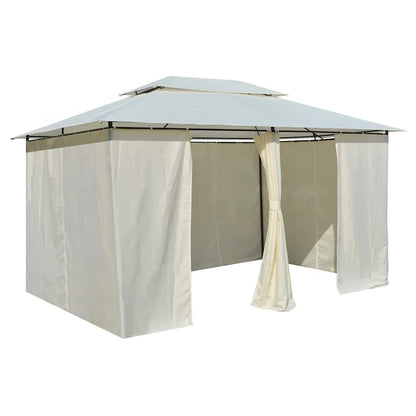 vidaXL Garden Marquee with Curtains 4x3 m White