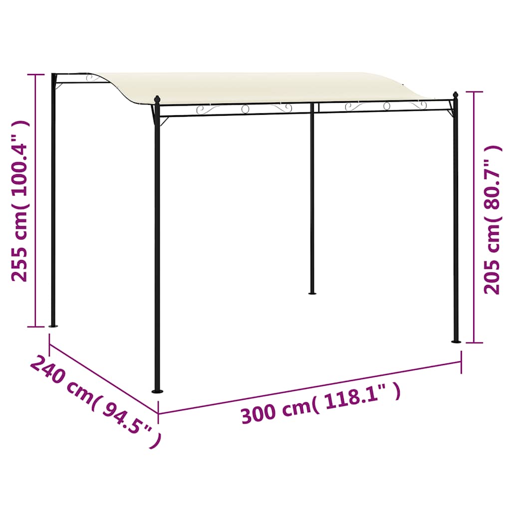 vidaXL Gazebo | Set of 2 | Cream White and Black | Polyester | Large | Durable