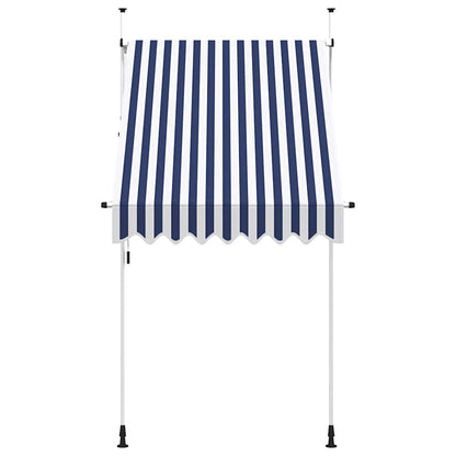 vidaXL Manual Retractable Awning 150 cm Blue and White Stripes