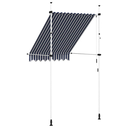 vidaXL Manual Retractable Awning 150 cm Blue and White Stripes