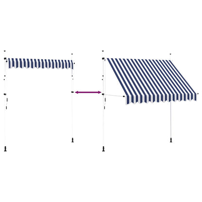 43221 vidaXL Manual Retractable Awning 250 cm Blue and White Stripes