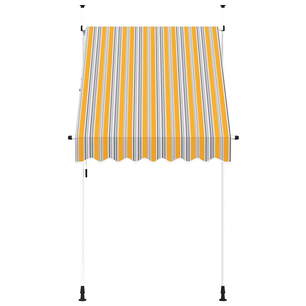 vidaXL Manual Retractable Awning 150 cm Yellow and Blue Stripes