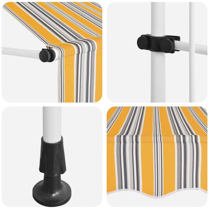 43225 vidaXL Manual Retractable Awning 150 cm Yellow and Blue Stripes