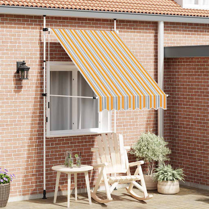 43225 vidaXL Manual Retractable Awning 150 cm Yellow and Blue Stripes