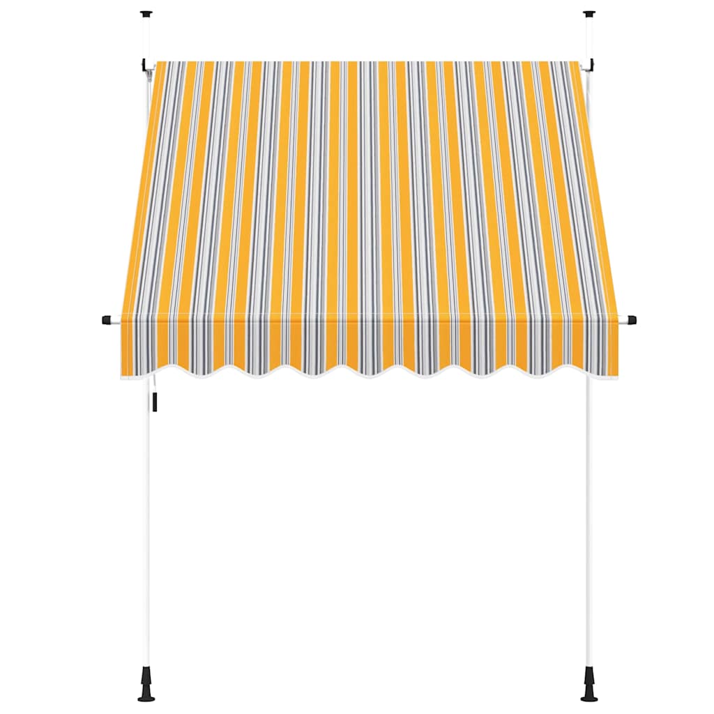 43226 vidaXL Manual Retractable Awning 200 cm Yellow and Blue Stripes