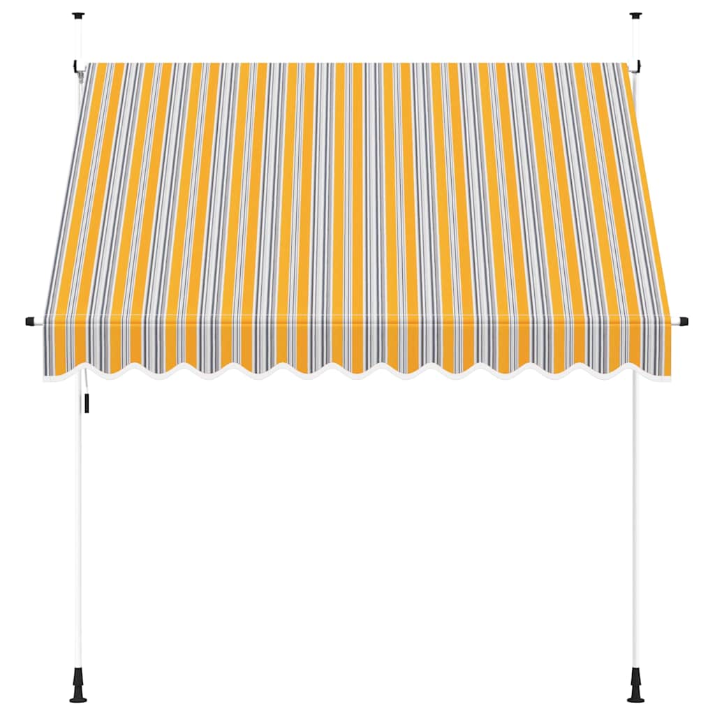 vidaXL Manual Retractable Awning 250 cm Yellow and Blue Stripes