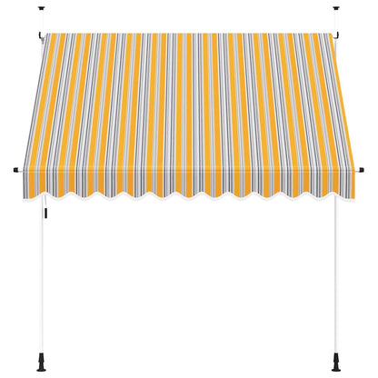 vidaXL Manual Retractable Awning 250 cm Yellow and Blue Stripes