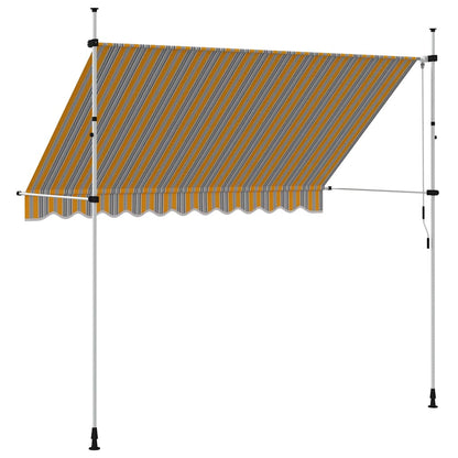 vidaXL Manual Retractable Awning 300 cm Yellow and Blue Stripes
