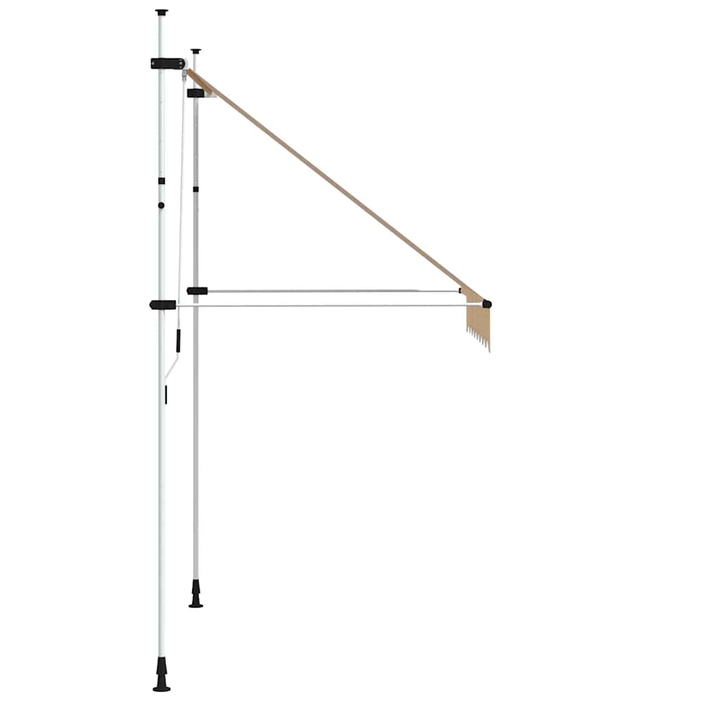 vidaXL Manual Retractable Awning 200 cm Orange and White Stripes