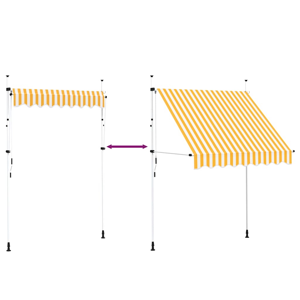 vidaXL Manual Retractable Awning 200 cm Orange and White Stripes