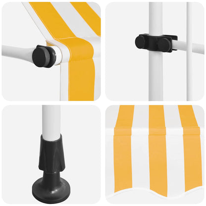 vidaXL Manual Retractable Awning 200 cm Orange and White Stripes