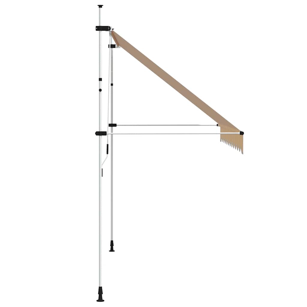 vidaXL Manual Retractable Awning 300 cm Orange and White Stripes