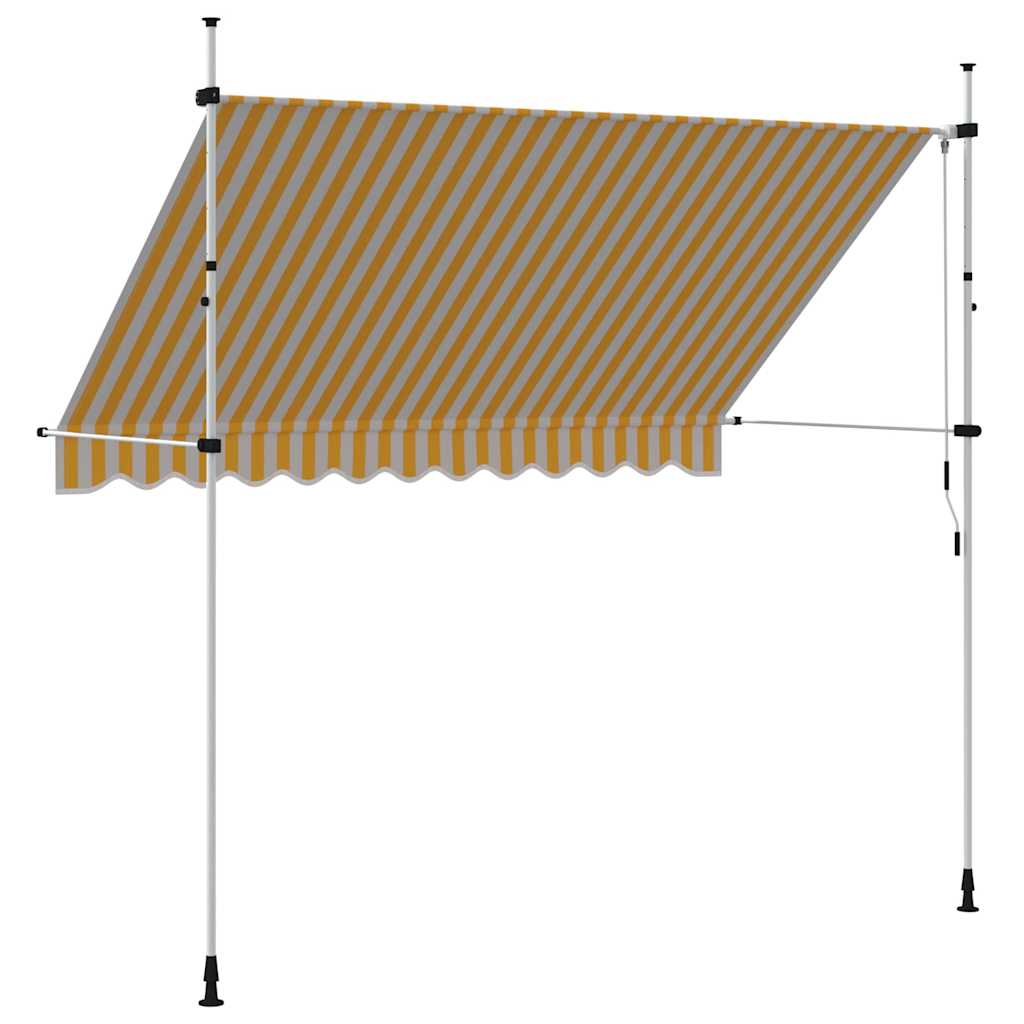 vidaXL Manual Retractable Awning 300 cm Orange and White Stripes