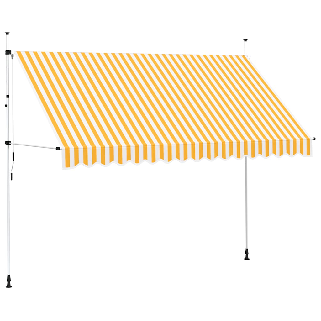 vidaXL Manual Retractable Awning 350 cm Orange and White Stripes
