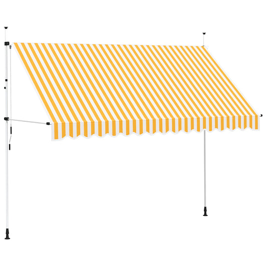 vidaXL Manual Retractable Awning 350 cm Orange and White Stripes