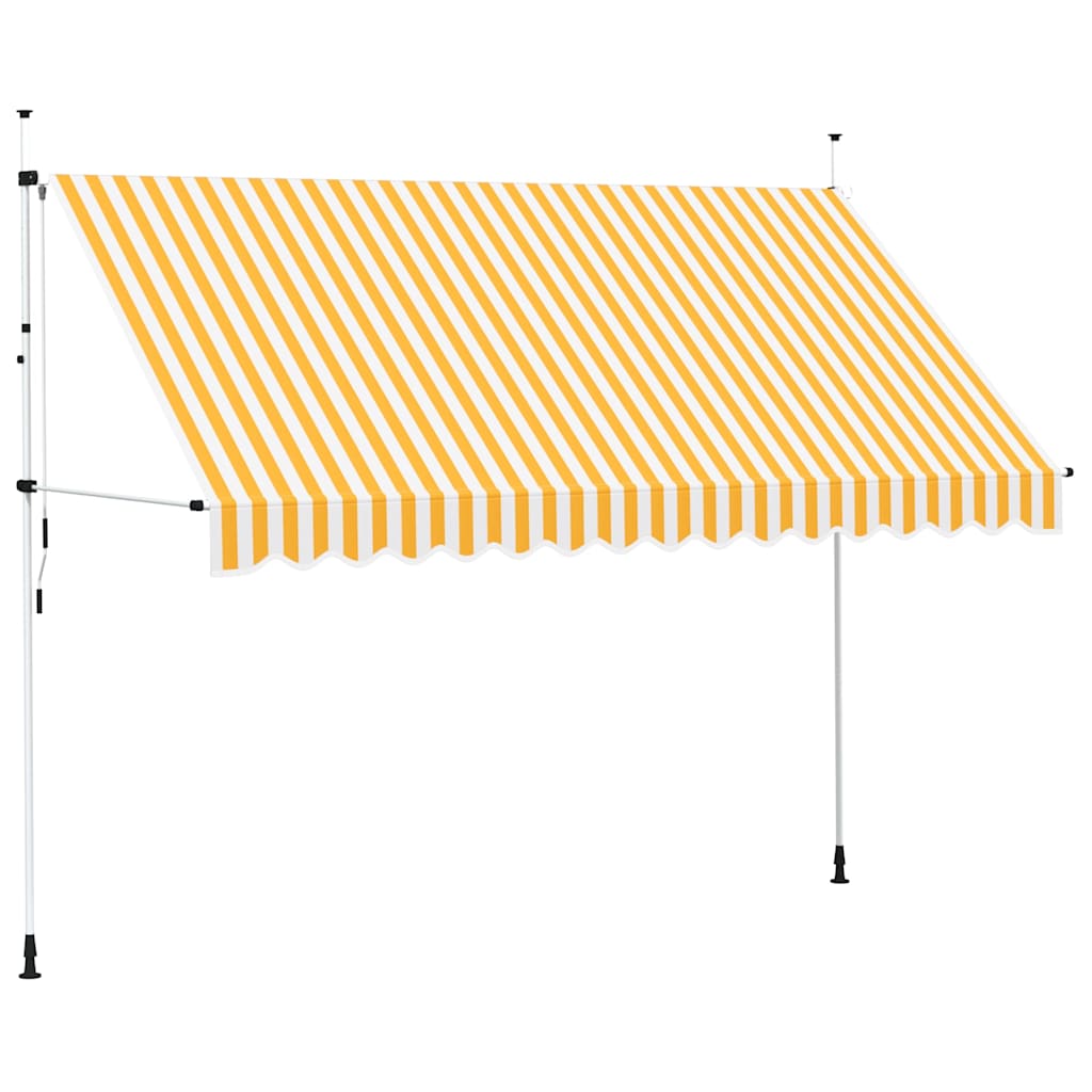 43235 vidaXL Manual Retractable Awning 350 cm Orange and White Stripes