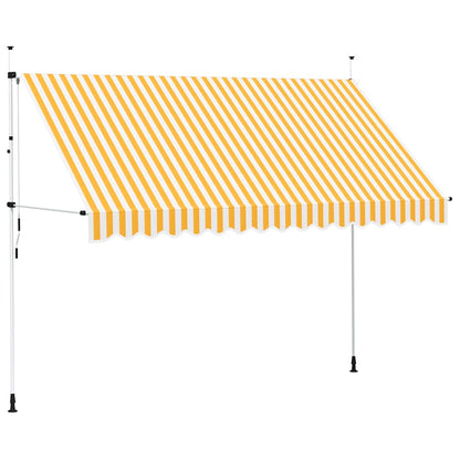 43235 vidaXL Manual Retractable Awning 350 cm Orange and White Stripes