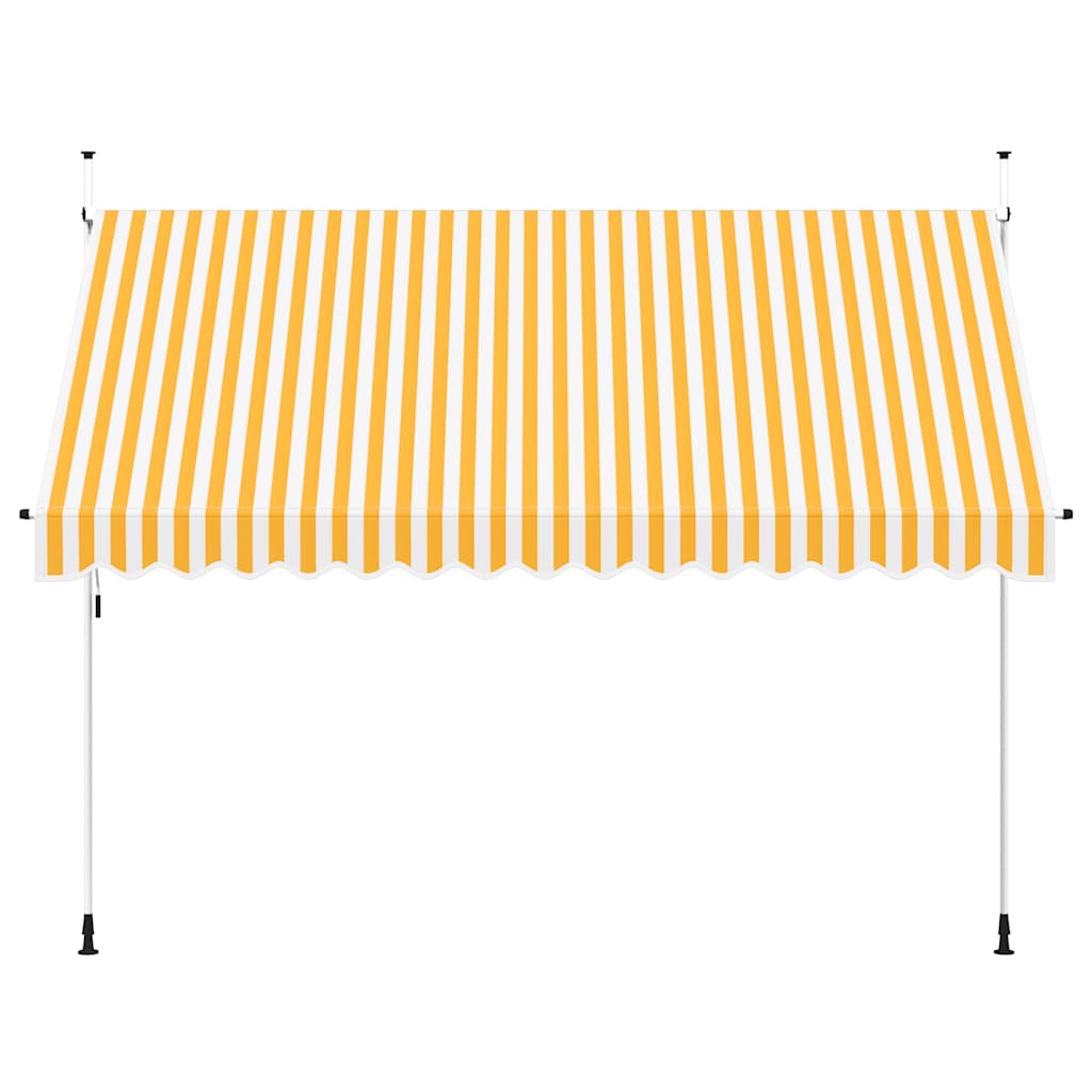 vidaXL Manual Retractable Awning 350 cm Orange and White Stripes
