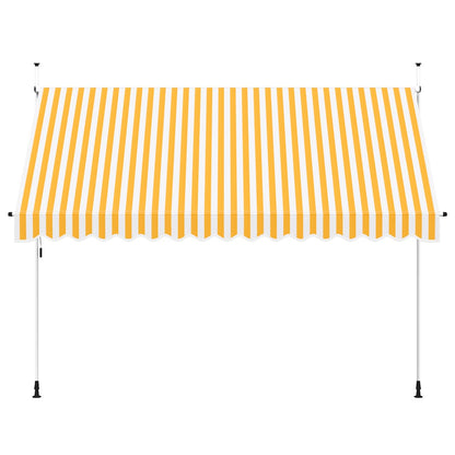 vidaXL Manual Retractable Awning 350 cm Orange and White Stripes