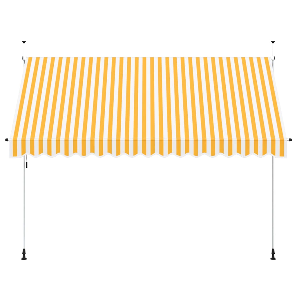 43235 vidaXL Manual Retractable Awning 350 cm Orange and White Stripes