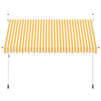 43235 vidaXL Manual Retractable Awning 350 cm Orange and White Stripes