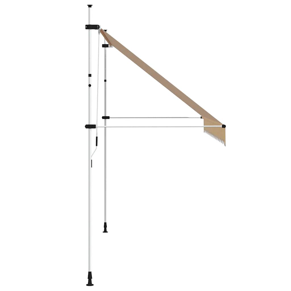 43235 vidaXL Manual Retractable Awning 350 cm Orange and White Stripes