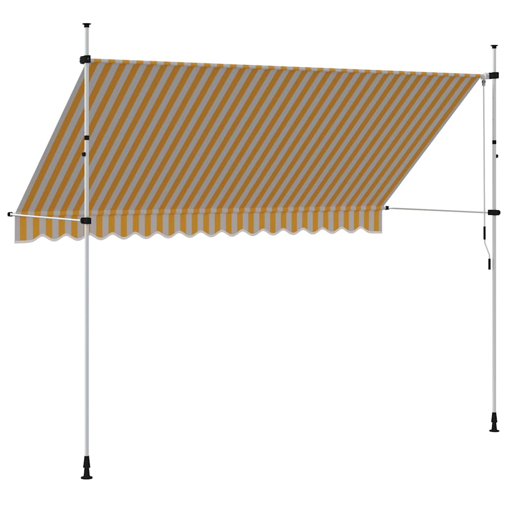 43235 vidaXL Manual Retractable Awning 350 cm Orange and White Stripes