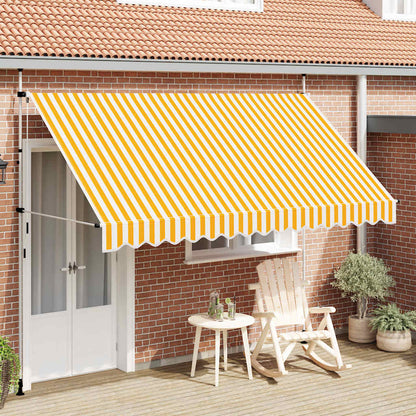 43235 vidaXL Manual Retractable Awning 350 cm Orange and White Stripes