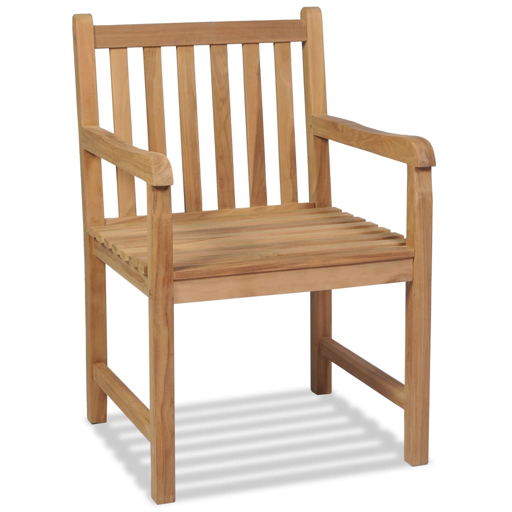 vidaXL Outdoor Chair | Set of 2 | Brown | Solid Teak Wood | Standard | Durable