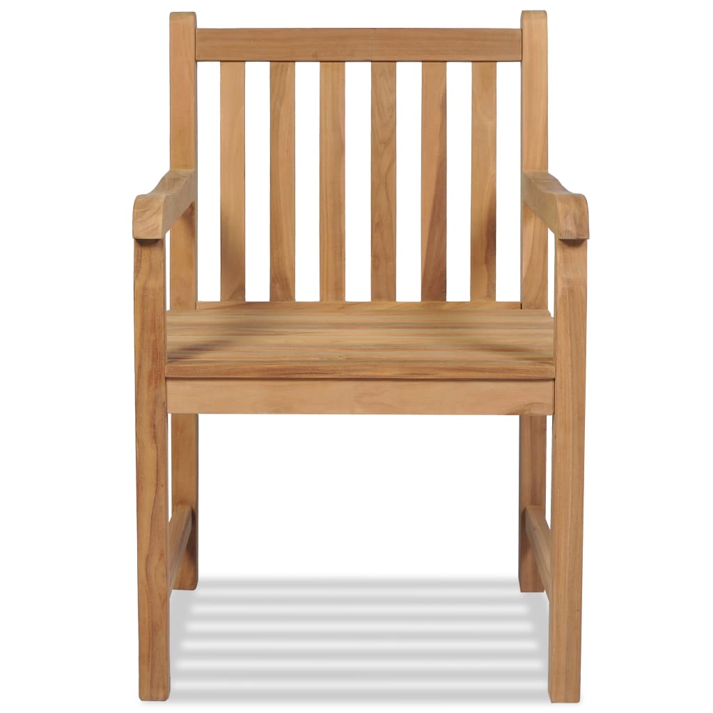vidaXL Outdoor Chair | Set of 2 | Brown | Solid Teak Wood | Standard | Durable