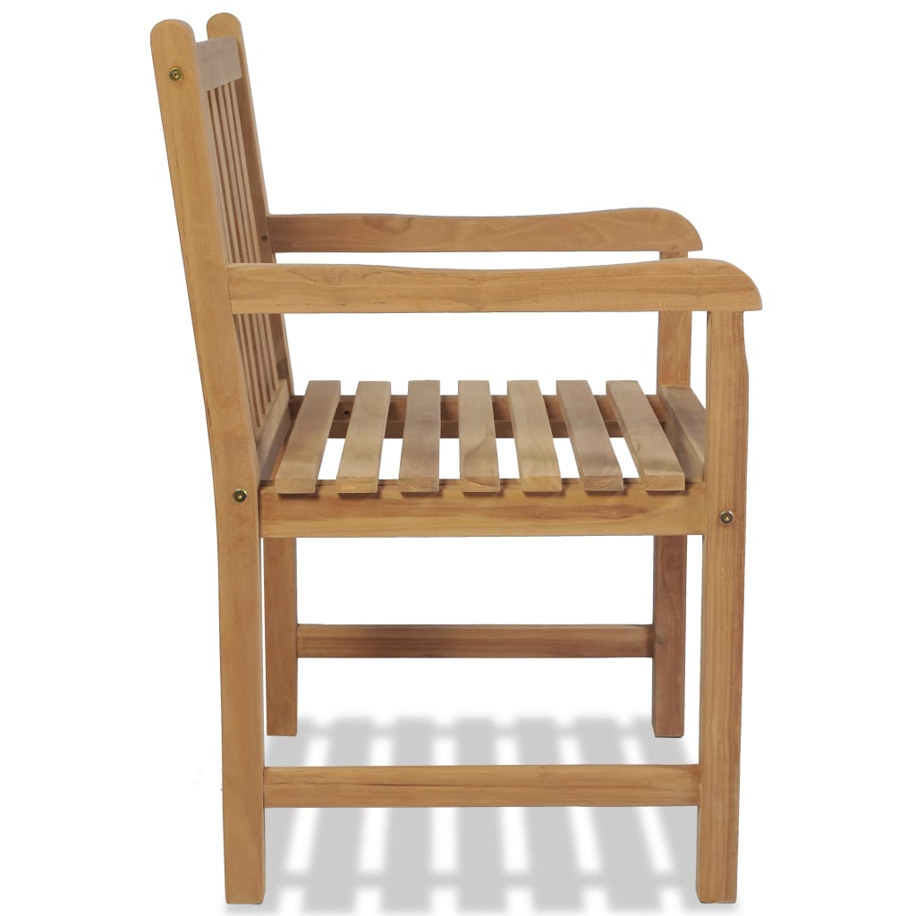 vidaXL Outdoor Chair | Set of 2 | Brown | Solid Teak Wood | Standard | Durable