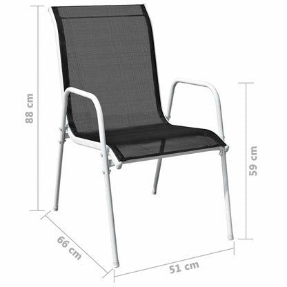 vidaXL 3 Piece Bistro Set Steel Black