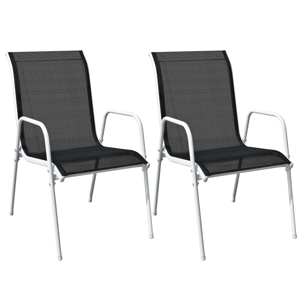 vidaXL 3 Piece Bistro Set Steel Black